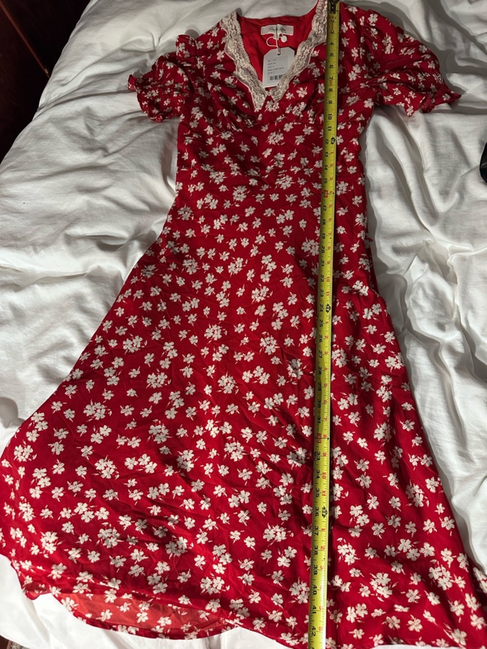 NWT Simply Retro Stormi Floral Midi Dress | Lace Trim | Size S - Picture 11 of 13